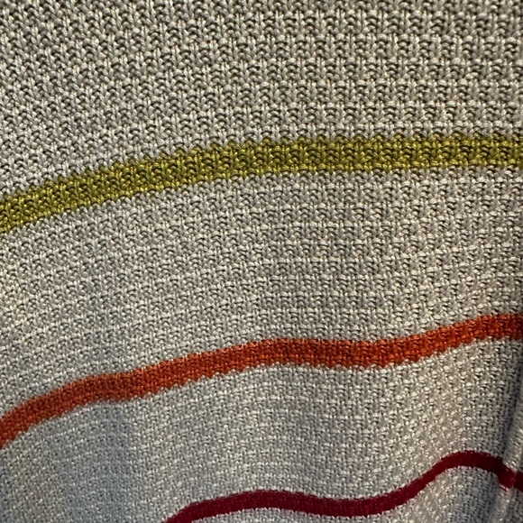 Knit Cap Sleeved Beige Multi Color Striped Top size XL - Picture 7 of 13
